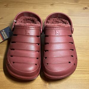 Rugged Shark Kids Faux Fur Lined EVA Clog Maroon Size 13